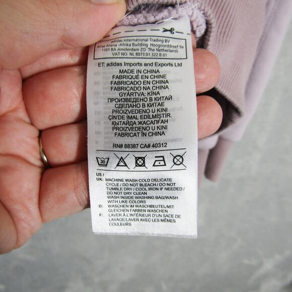 Adidas Hoodie Womens Small Purple Pink Patchwork Danielle Cathari Trefoil FW2765 - Picture 8 of 12